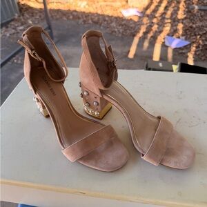 Gianni Bini Blush Pearl Embellished Heels